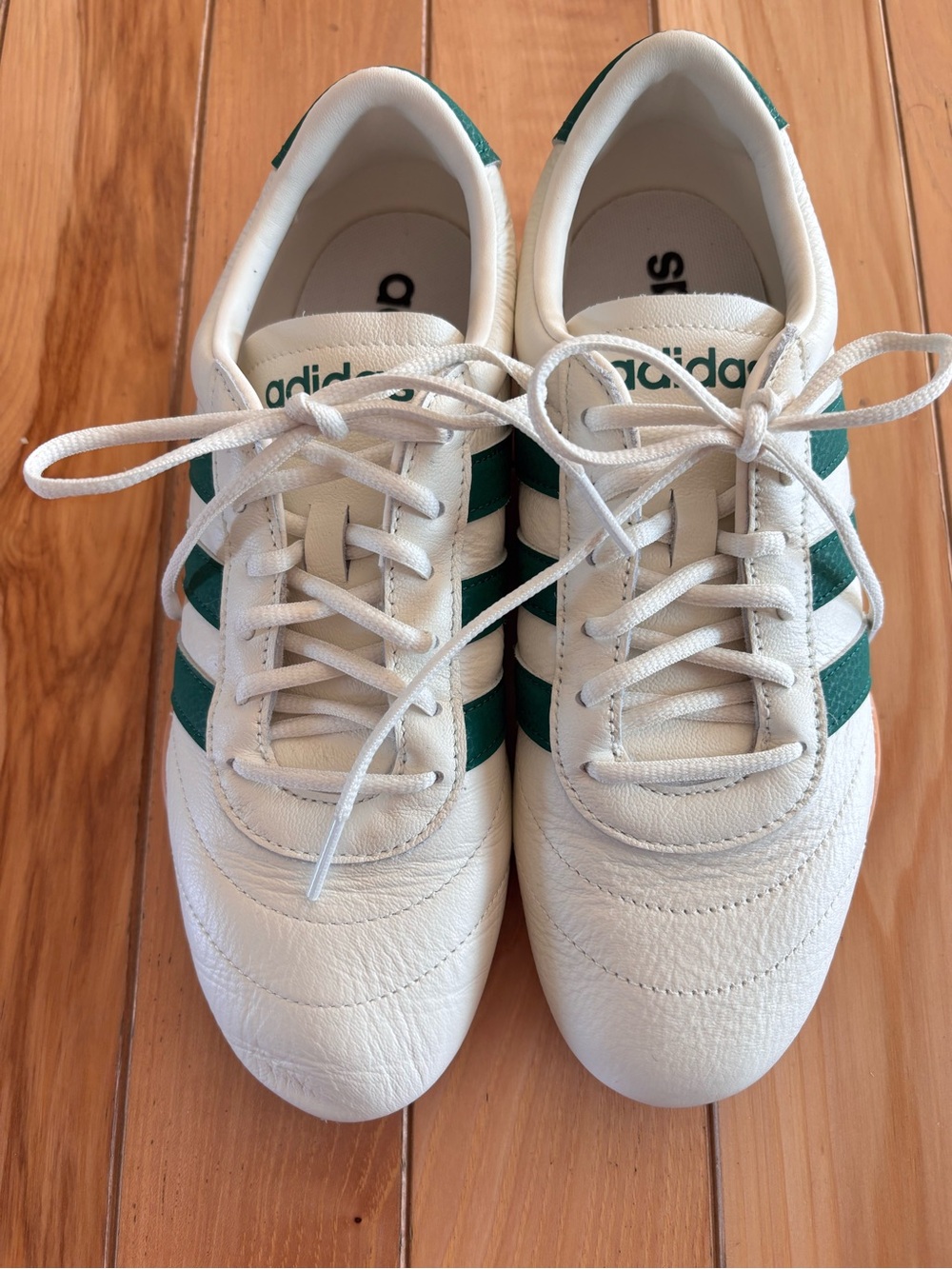 Adidas  women’s  White Sneakers with Green Three Stripes